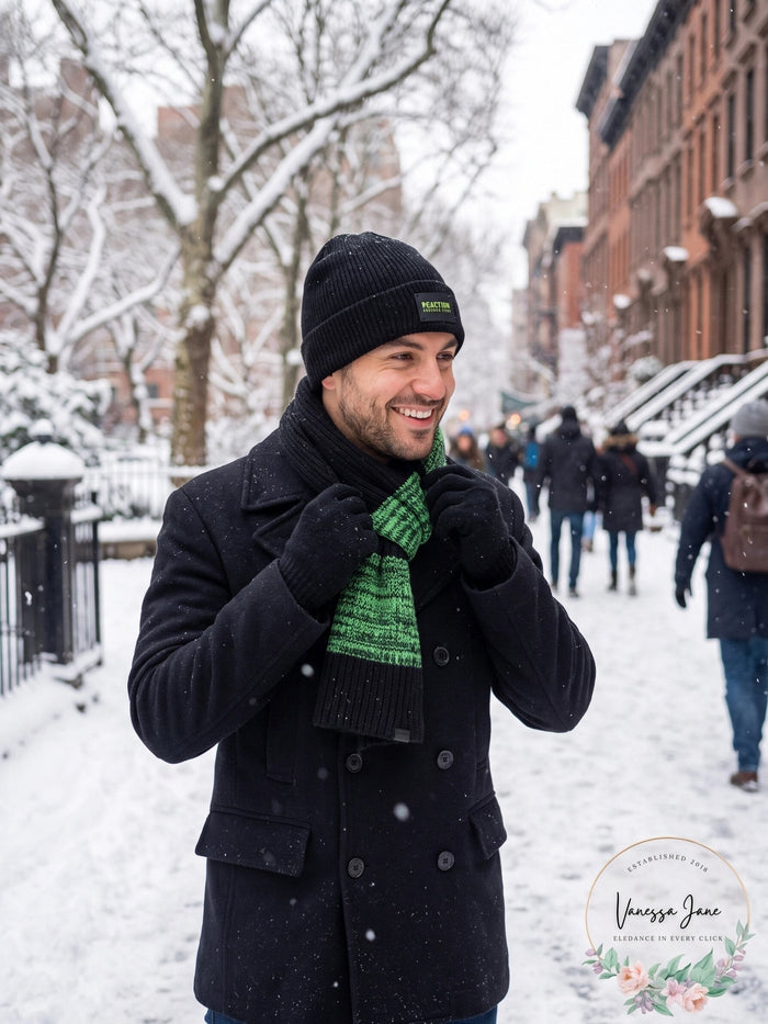 Kenneth Cole Reaction Men’s Neon Beanie and Scarf Set, OS by Vanessa Jane