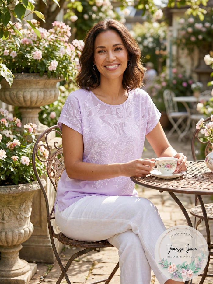 Jm Collection Embroidered Top, Size Small by Vanessa Jane