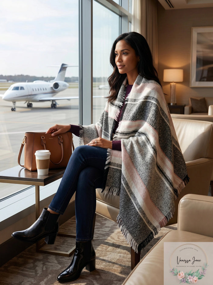 Steve Madden Sparkle Striped Travel Wrap & Scarf by Vanessa Jane