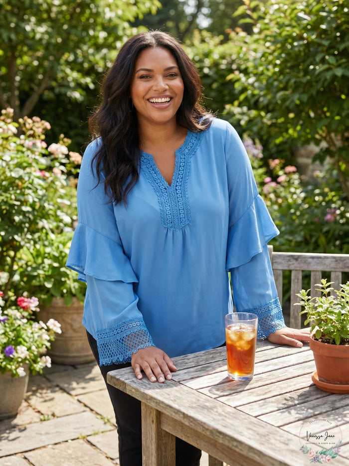 Alfani Women's Plus Size Crochet-Trim Top by Vanessa Jane