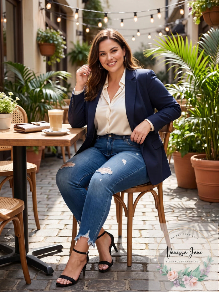 I.N.C. Plus Size Embellished Distressed Skinny Jeans by Vanessa Jane