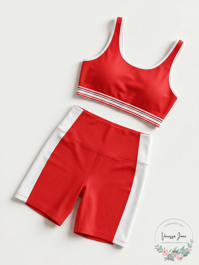 Solid and Striped 289956 Womens Pocket Bike Shorts by Vanessa Jane