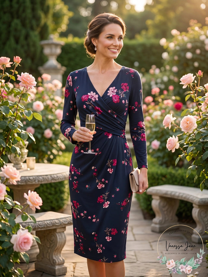 Lauren Ralph Lauren Floral Ruched Jersey Dress, Size 2 by Vanessa Jane