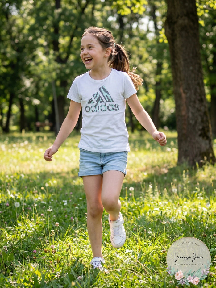 Adidas Big Girls Short Sleeve Graphic T-Shirt by Vanessa Jane