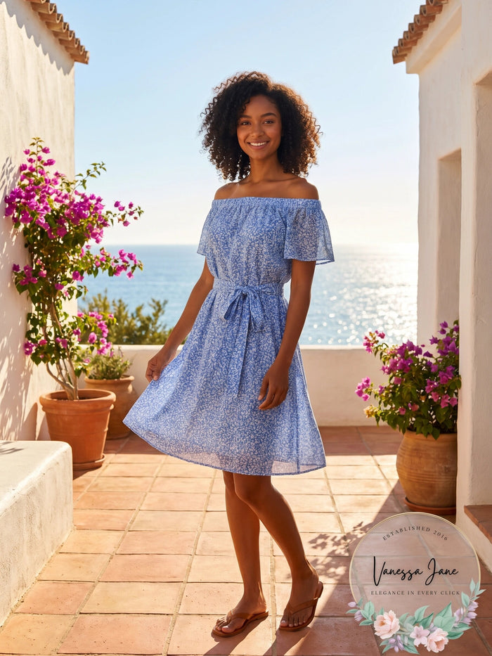 Michael Michael Kors Cotton Spring Bud Off-the-Shoulder Dress, Size Medium by Vanessa Jane