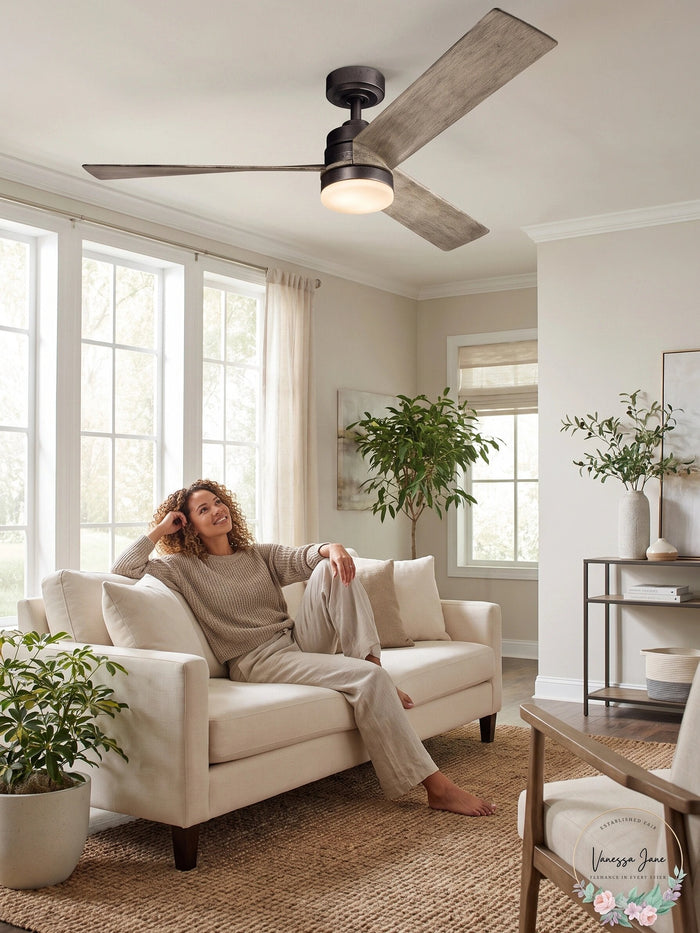 Kichler 300275 Spyn 52Inches 3 Blade Indoor Ceiling Fan - Anvil Iron by Vanessa Jane