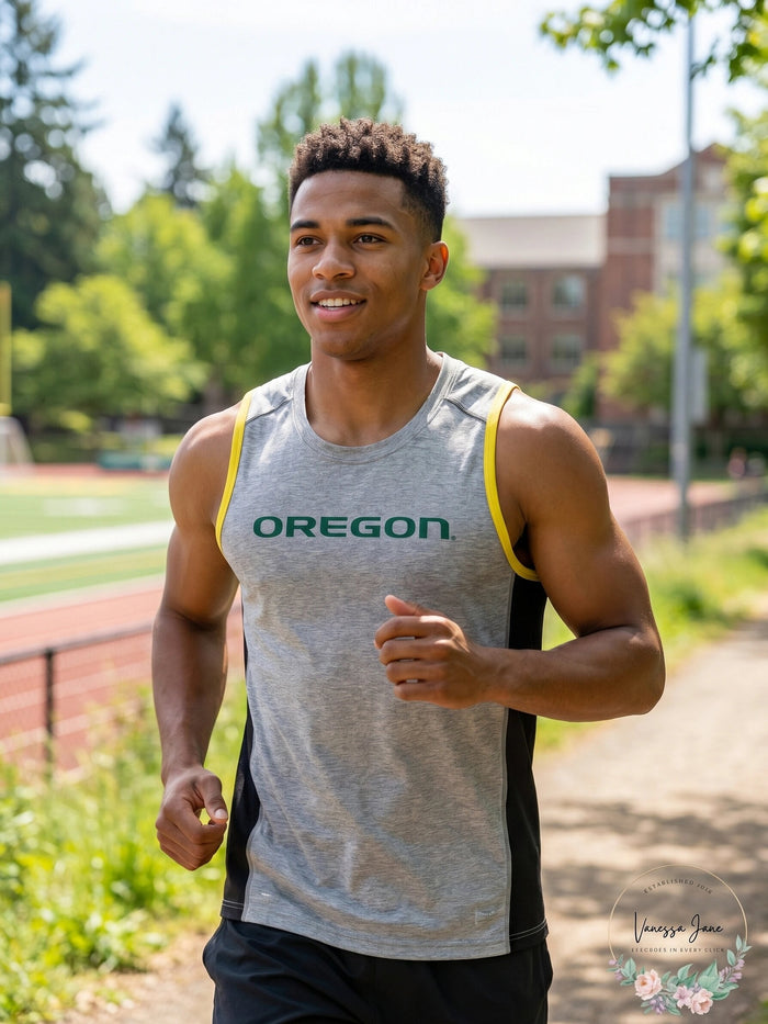 NCAA Oregon Ducks Youth Fan Gear Tank Shirt, Large 14-16, Heather Grey by Vanessa Jane