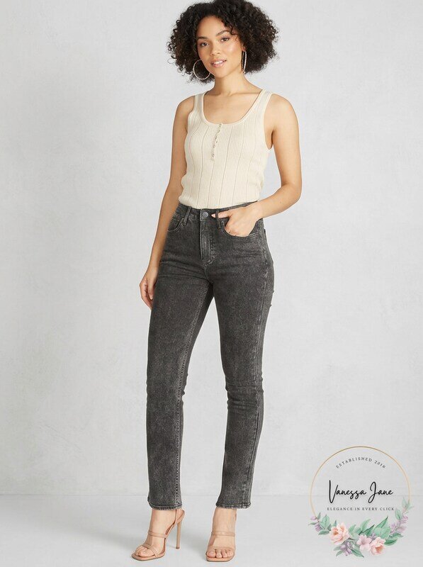Vigoss Jeans High Rise Straight-Leg Jeans, Size 29 by Vanessa Jane