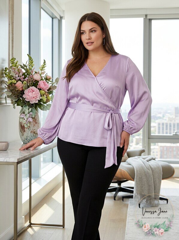 INC International Concepts I.N.C. Belted Wrap Top by Vanessa Jane
