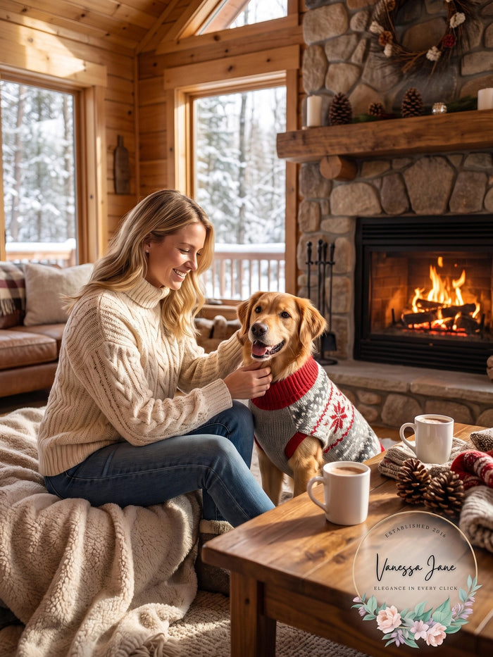 Family Pajamas Matching Winter Fairisle Pet Sweater, Various Sizes by Vanessa Jane