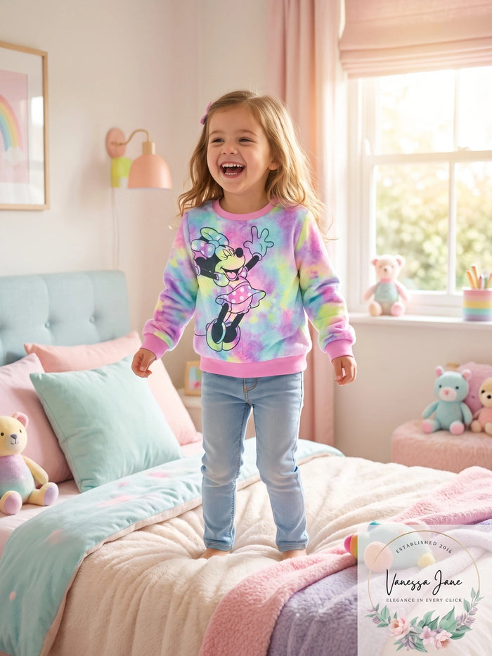 Minnie Yay Big Girls Pullover Sweatshirt - Multicolor, Size Large by Vanessa Jane
