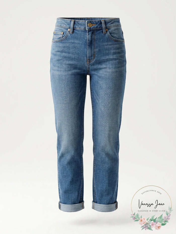 Joes the Scout High Waist Roll Cuff Straight Leg Jeans in Denali, Size 27 by Vanessa Jane