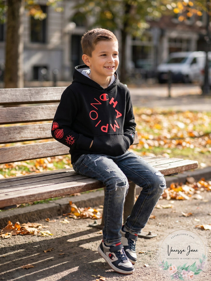 Champion Big Boys Circle Crest Fleece Hoodie, Size Medium by Vanessa Jane