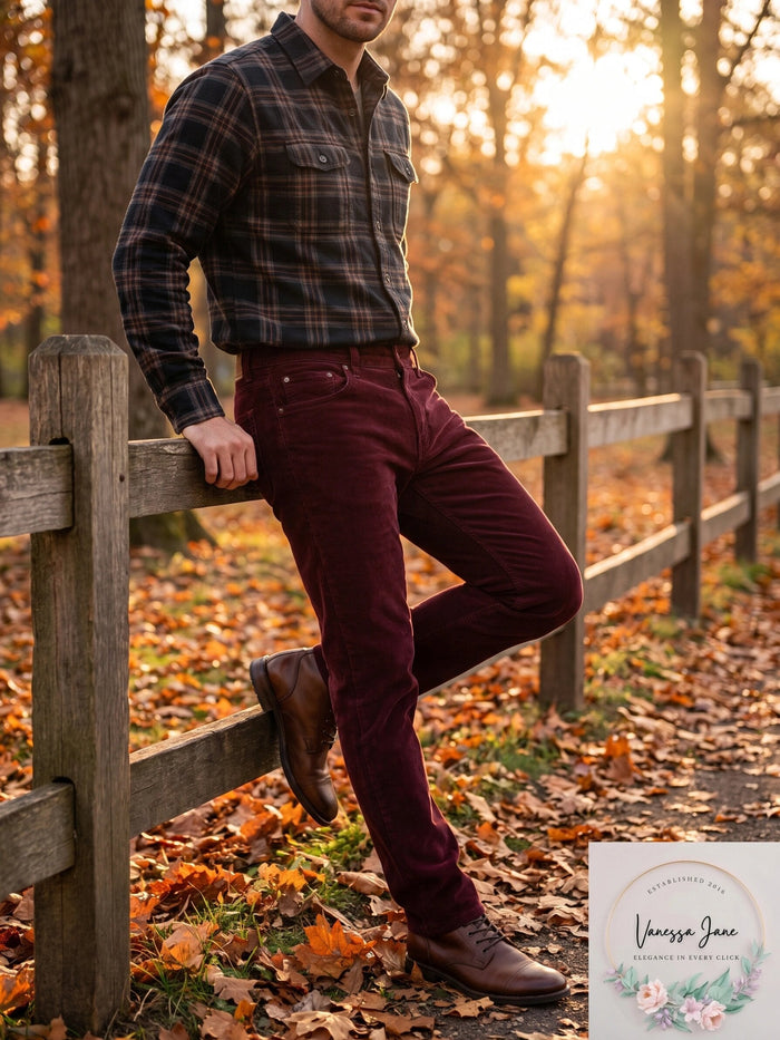 Club Room Mens Stretch Corduroy Pants by Vanessa Jane