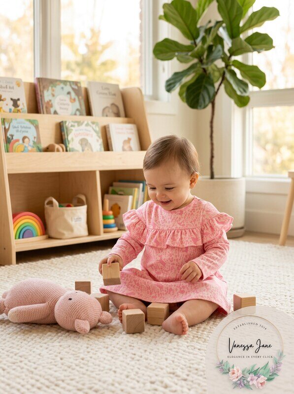First Impressions Baby Girls Print Ruffle Dress, 6-9 Months by Vanessa Jane