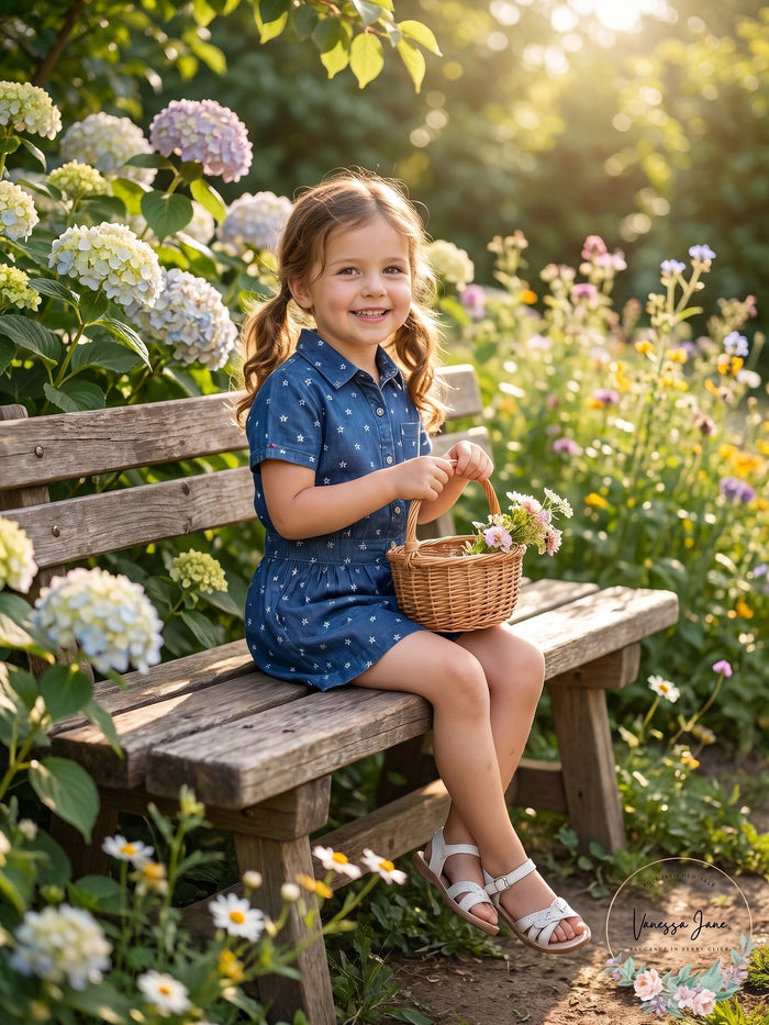 Tommy Hilfiger Toddler Girls Star-Print Cotton Denim Romper by Vanessa Jane