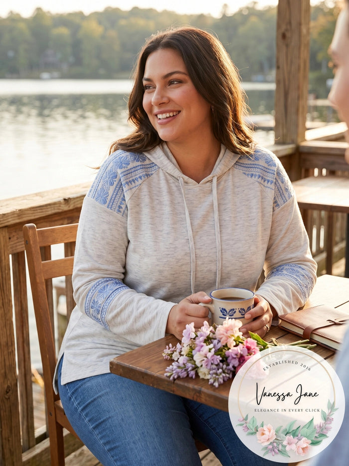 Style & Co. Womens Embellished Hoodie Sweatshirt by Vanessa Jane