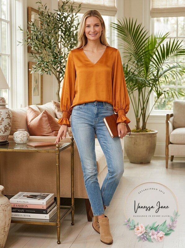 Vince Camuto Blouson-Sleeve Blouse, Size XS by Vanessa Jane