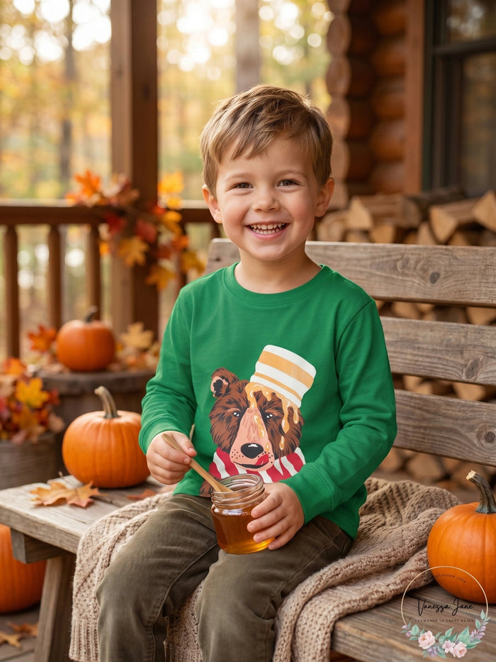 First Impressions Baby Boys Honey Bear Long-Sleeve Cotton T-Shirt by Vanessa Jane