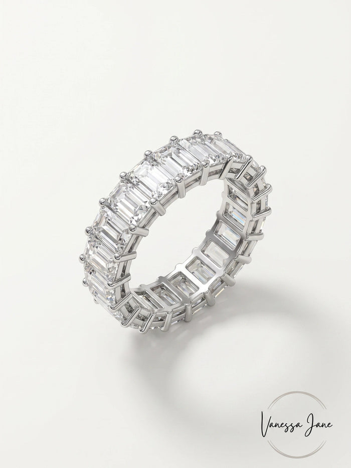 Inc Silver-Tone Crystal Baguette Statement Ring, Size 7 by Vanessa Jane