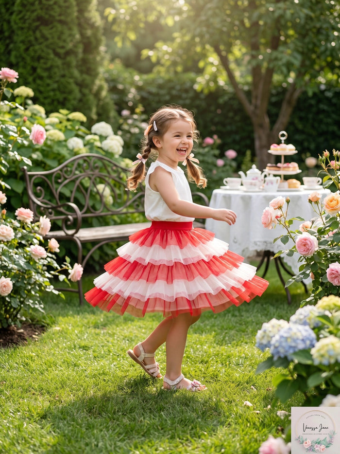 Epic Threads Girls Tiered Tulle Skirt, Size 5 by Vanessa Jane