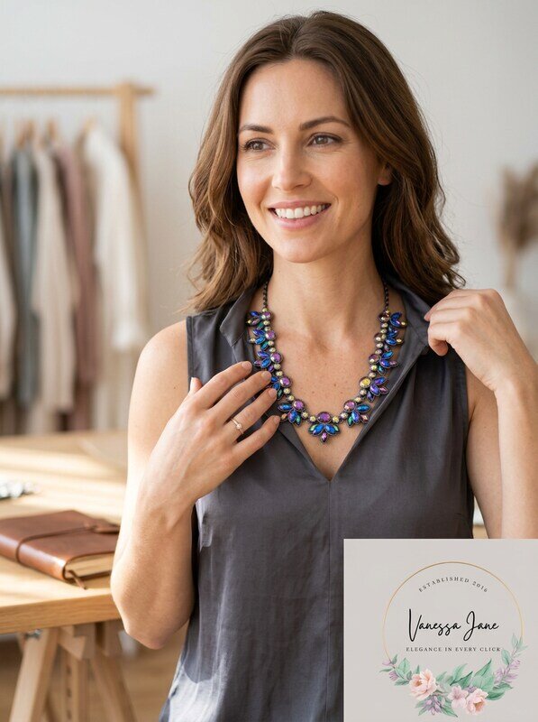 Inc Black-Tone Stone Cluster Collar Necklace, 17 + 3 Extender by Vanessa Jane