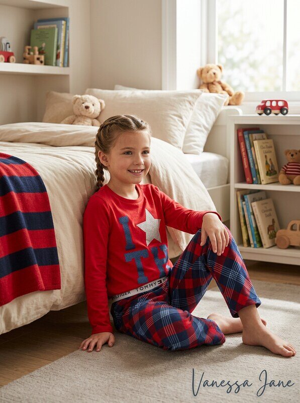 Tommy Hilfiger Girls 2-Pc. Plaid Pajama Set by Vanessa Jane