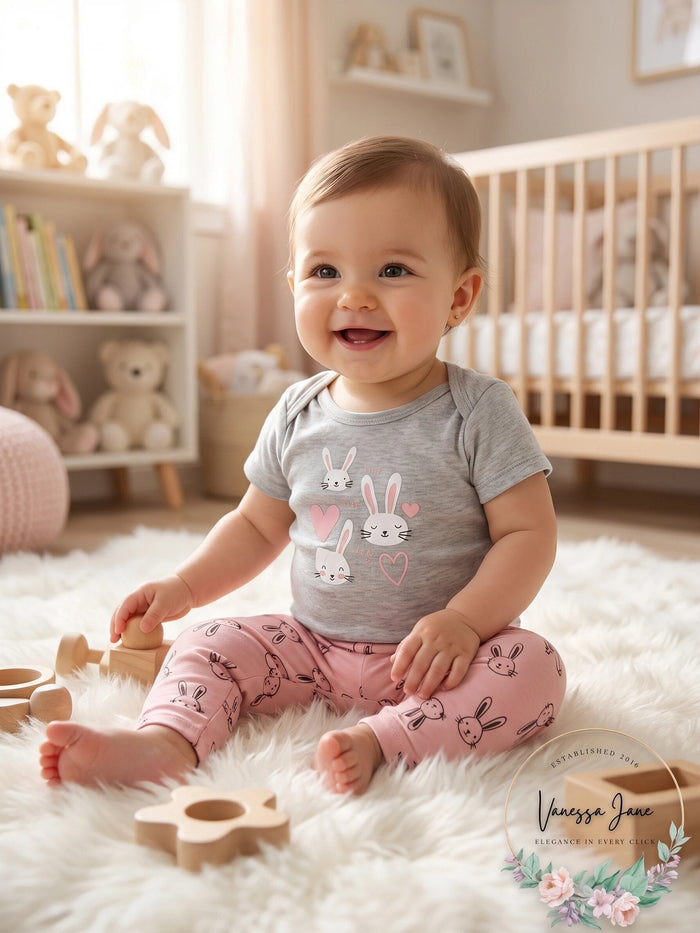 Carters Baby Girls 2-Pc. Bunny Bodysuit and Leggings Cotton Set by Vanessa Jane