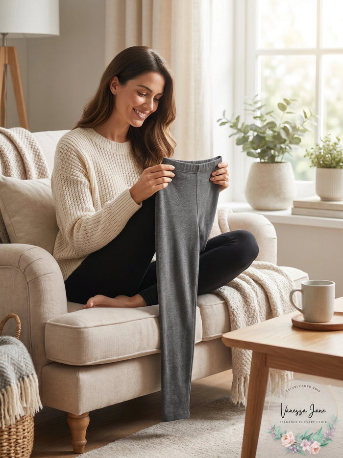 Jenni 2-Pk. Leggings, Charcoal Grey, Size Small by Vanessa Jane