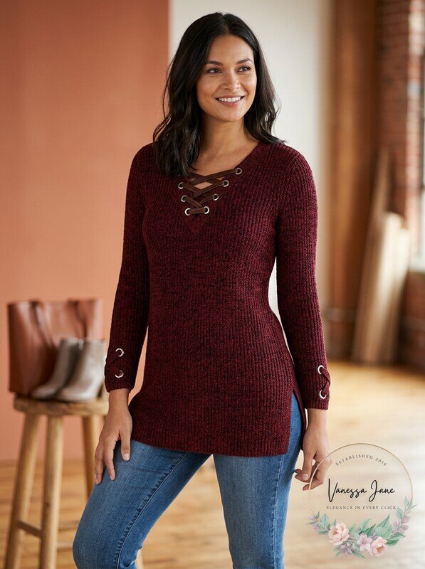 Style & Co Petite Lace-up Tunic by Vanessa Jane