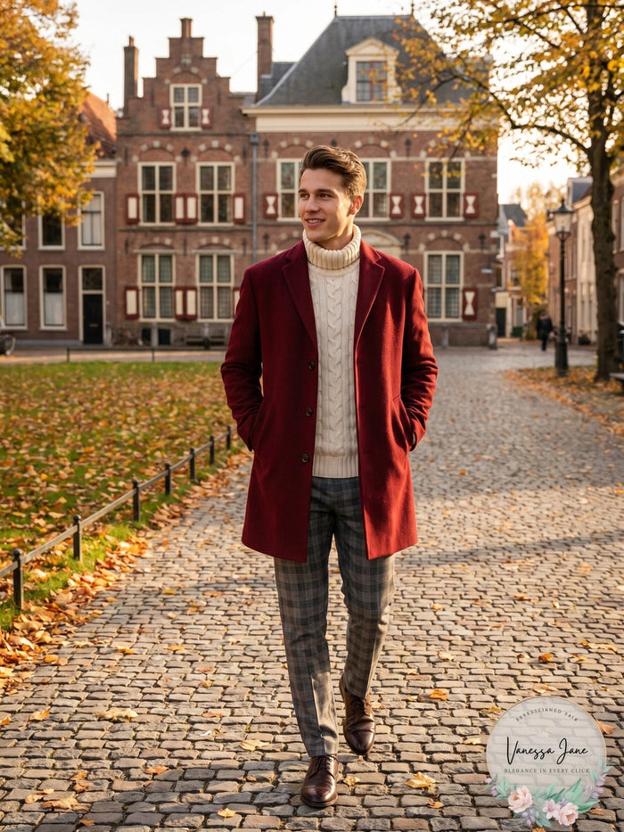 Calvin Klein Mens Prosper X-Fit Slim Fit Overcoat by Vanessa Jane