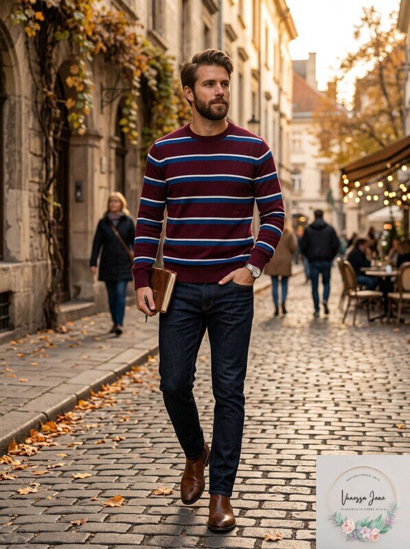 Calvin Klein Mens Bi-Color Striped Sweater, Size XL by Vanessa Jane