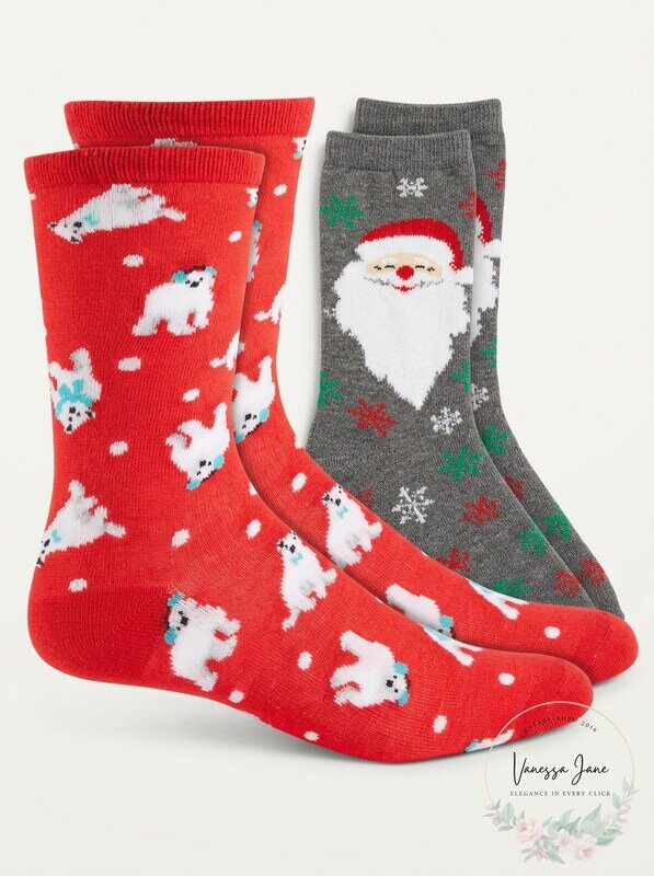 Charter Club Womens Holiday Crew Socks, 2 pack by Vanessa Jane