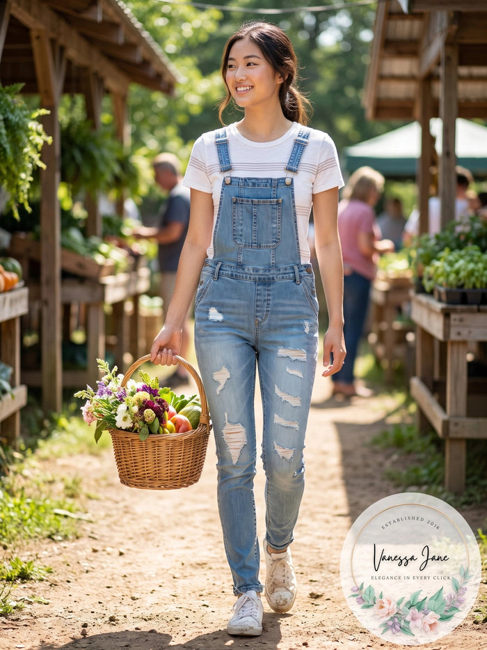 Dollhouse Juniors Ripped Skinny Denim Overalls, Size 3 by Vanessa Jane