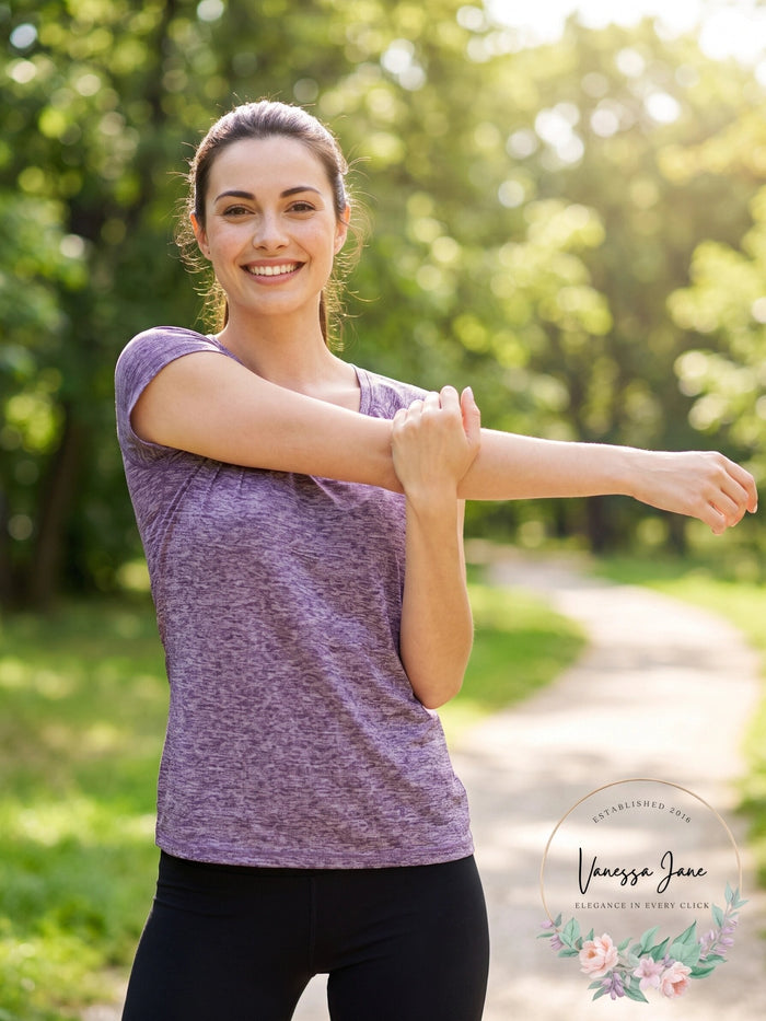 Ideology Solid Color Heathered Short Sleeve Athletic T-Shirt, Size XS by Vanessa Jane
