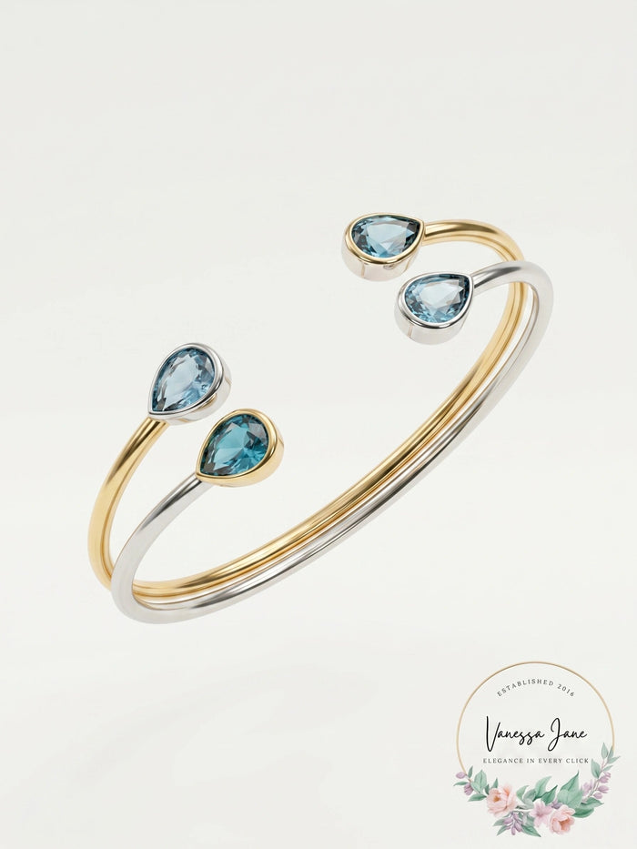 Style and Co 2-Pc. Set Pear-Shape Stone Cuff Bracelets by Vanessa Jane