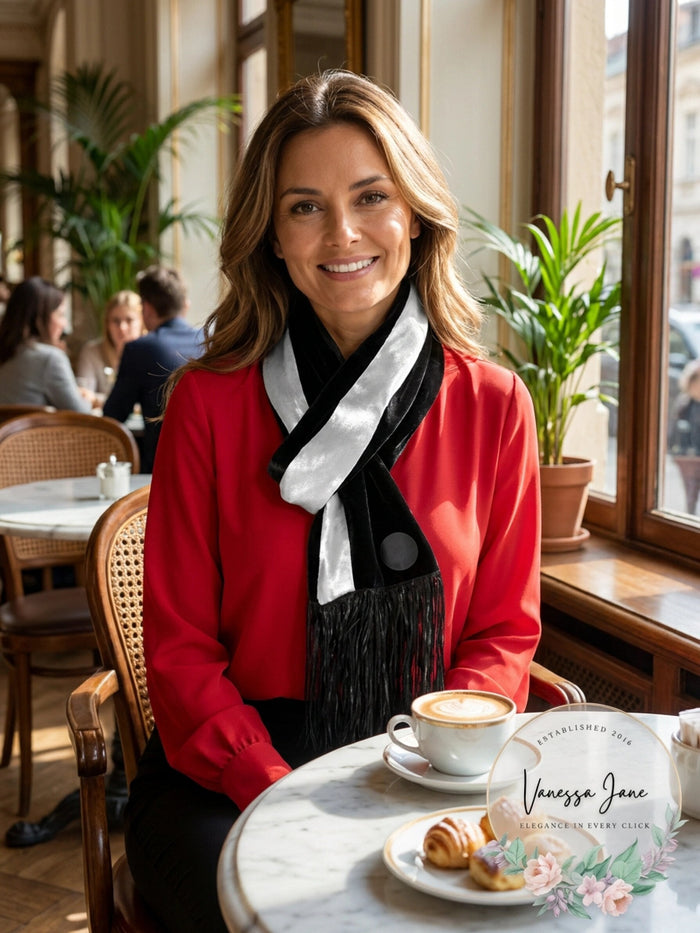 Dkny Velvet Sequined Stripe Fringe Scarf by Vanessa Jane