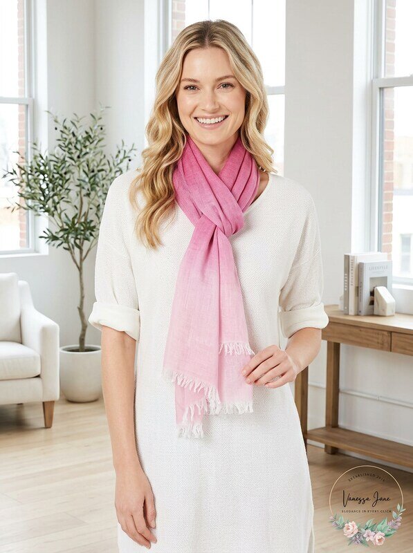 Calvin Klein chambray woven scarf by Vanessa Jane