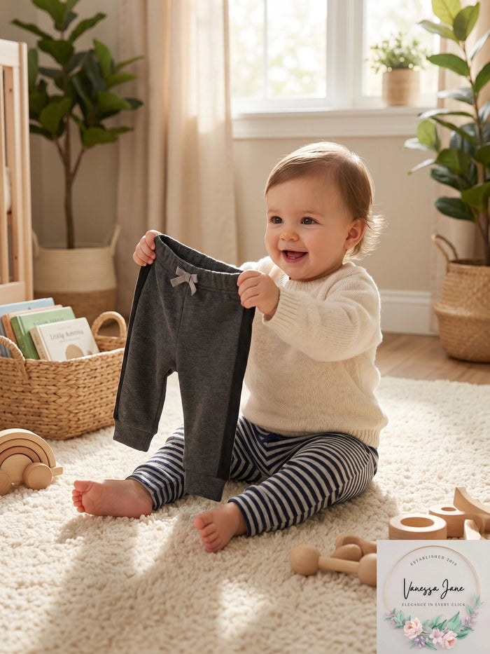 Lot OF Two First Impressions Baby Boy Play Pants, Size 12Months by Vanessa Jane