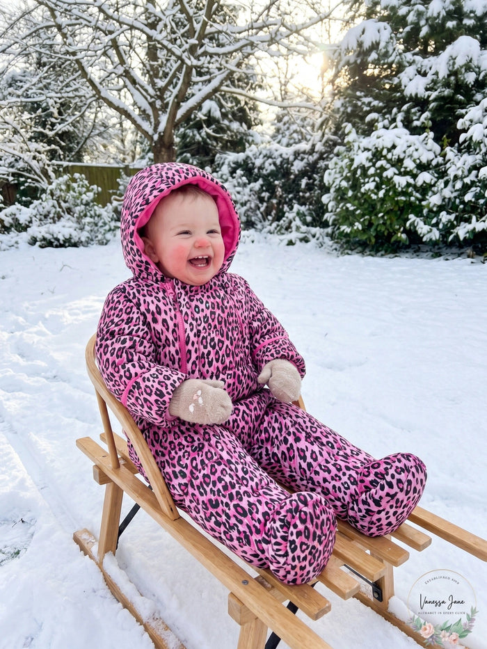 Wippette Baby Girls Cheetah Pram 6-9M Pink by Vanessa Jane