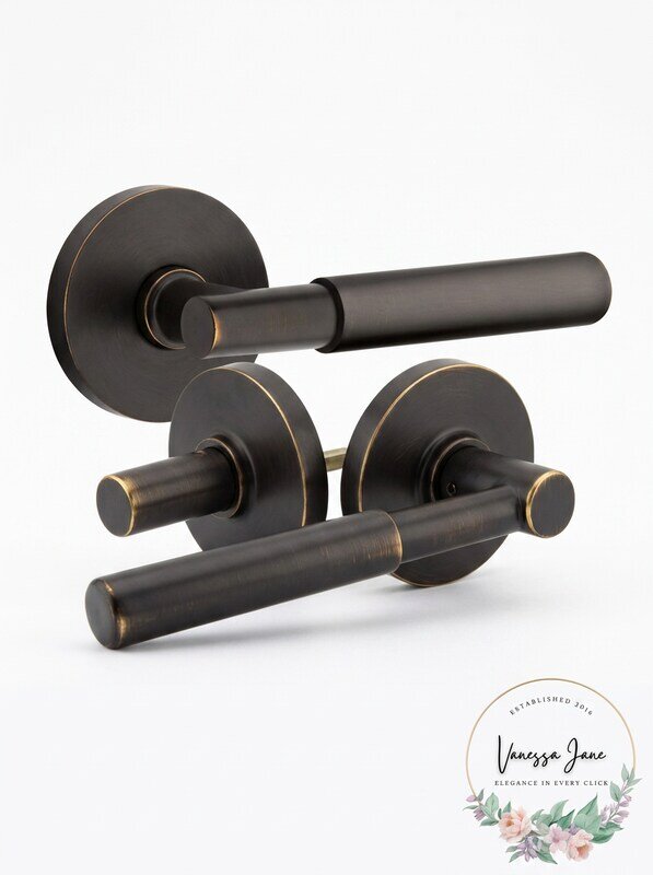 Emtek Dummy Lever Set with Disk Rosette and Myles Levers by Vanessa Jane