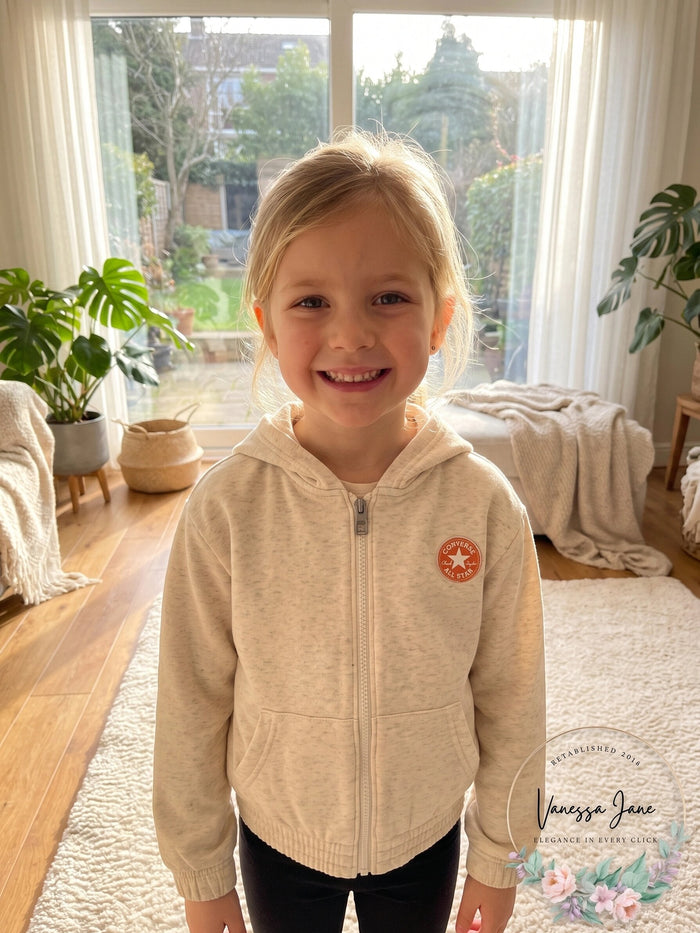 Converse Big Girls Fleece Zip-up Hoodie, Size Medium by Vanessa Jane