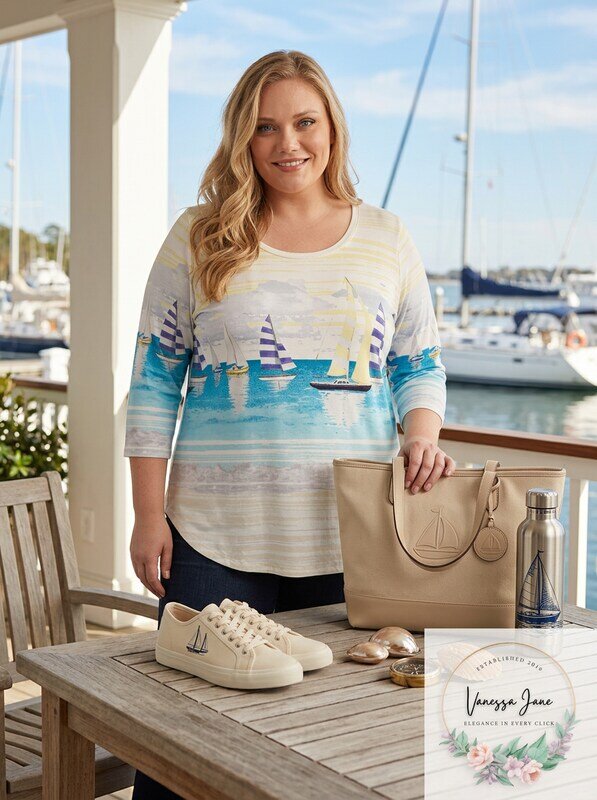 Karen Kane Womens Plus Size 3/4 Sleeve Shirttail Tee, Size 3X by Vanessa Jane
