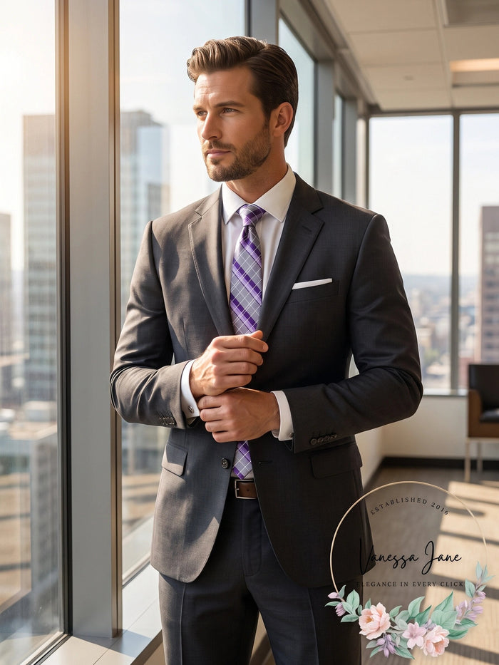 Van Heusen Mens Grid Necktie by Vanessa Jane