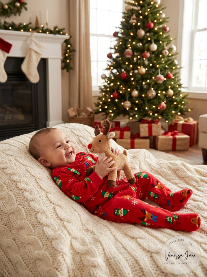 Matching Family Pajamas Infants Elf Footed Pajamas, Size 12Months by Vanessa Jane