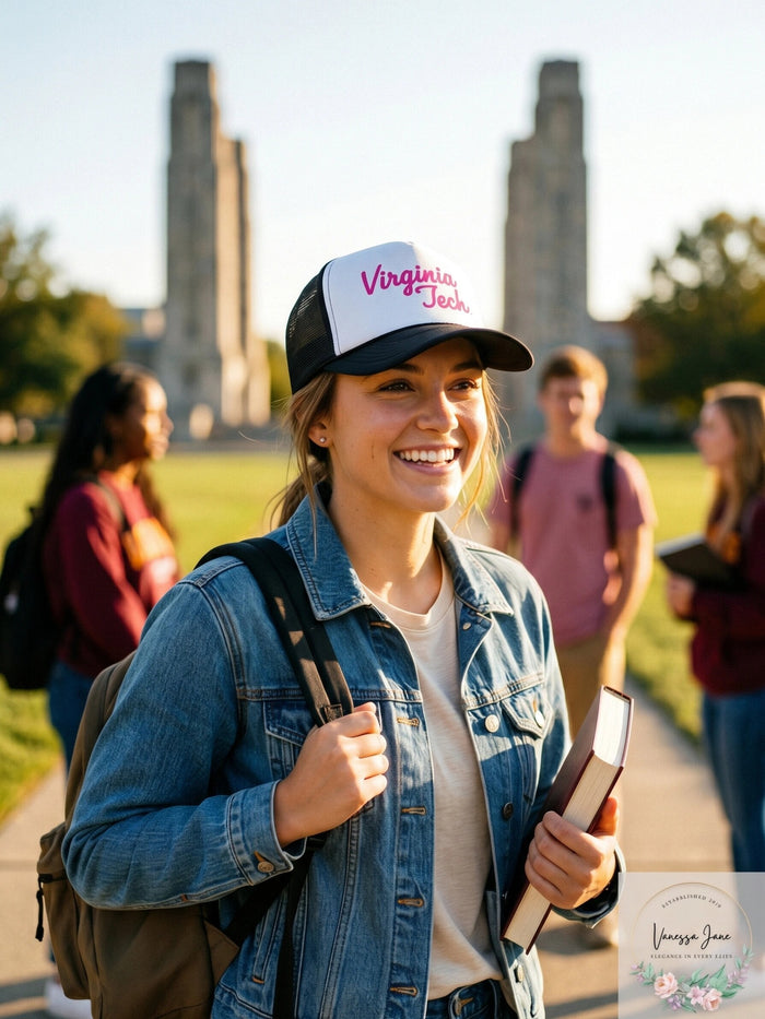NCAA Virginia Tech Hokies Adult Foam Front Mesh Back Trucker Cap Adjustable Size by Vanessa Jane