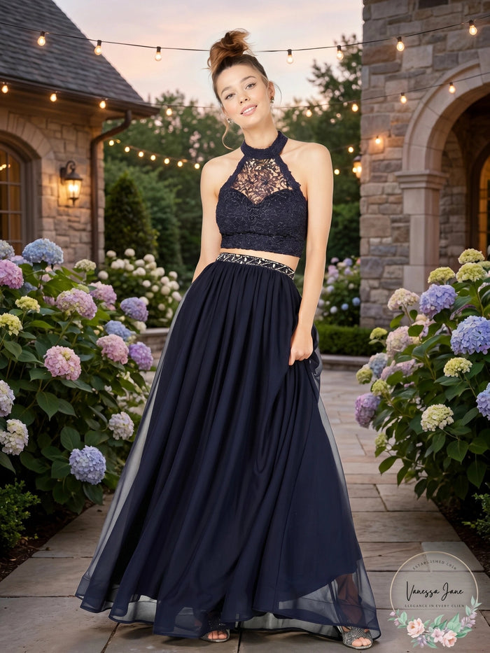 Sequin Hearts Juniors 2-Pc. Glitter Crochet Gown by Vanessa Jane