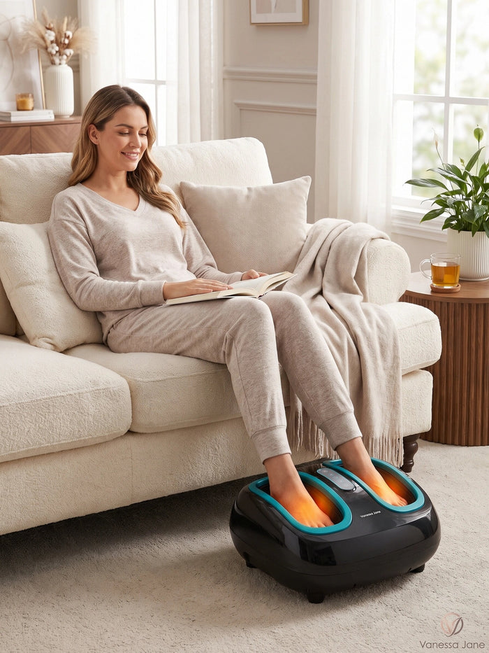 Shiatsu Foot Massager Machine with Heat - Electric Deep Kneading Massage Air by Vanessa Jane