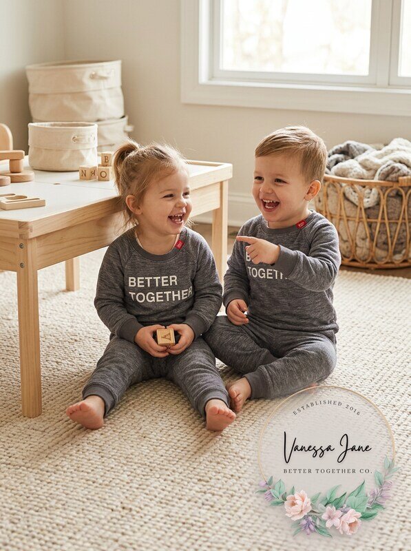 Matching Baby Boys and Girls 2-PC. Better Together Family Pajama Set,18MO by Vanessa Jane