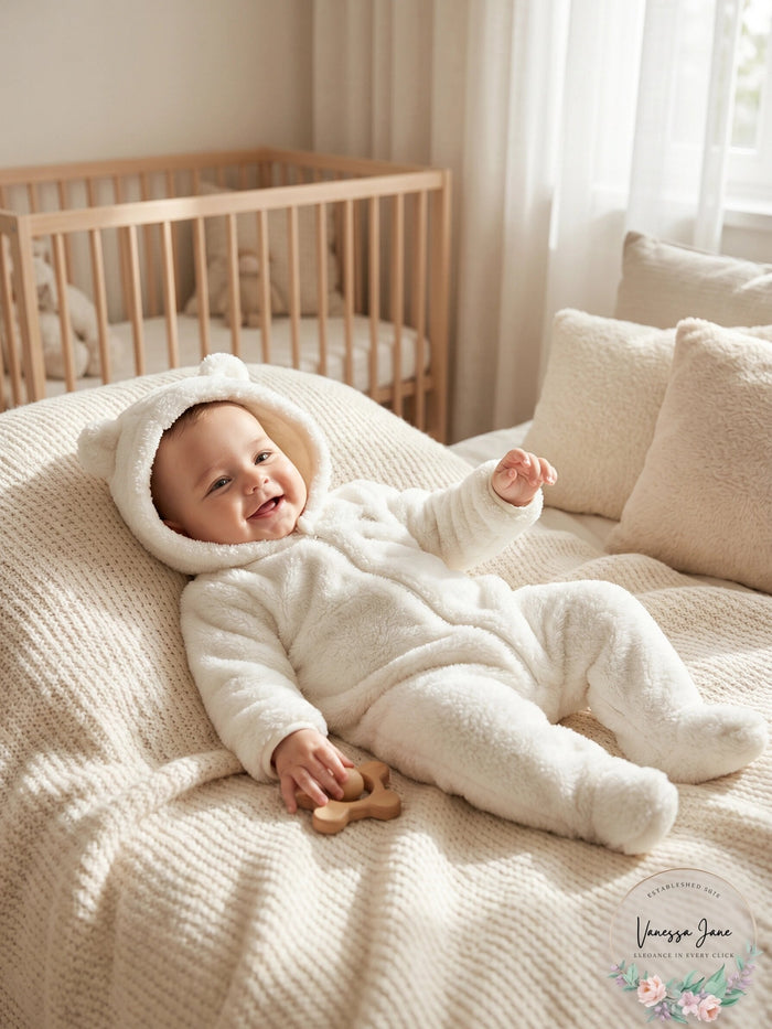 First Impressions Baby Hooded Footed Faux-Sherpa Bunting Snowsuit by Vanessa Jane